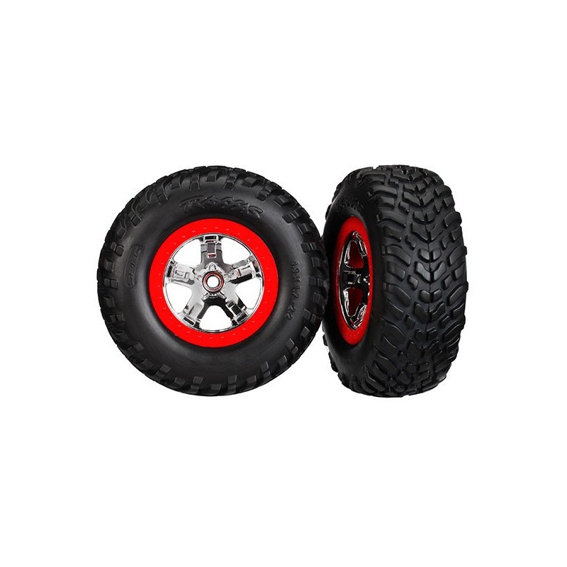 Ruedas Traxxas SC con llantas cromadas TRX5887