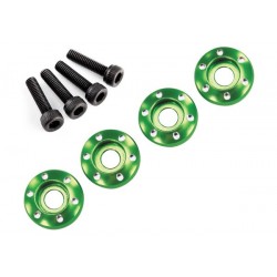 Wheel nut washer machined aluminium green (4pcs)