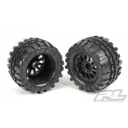 Ruedas completas con llanta negra Pro-line Interco TSL SX Super Swamper 2.8" All Terrain PR10110-15