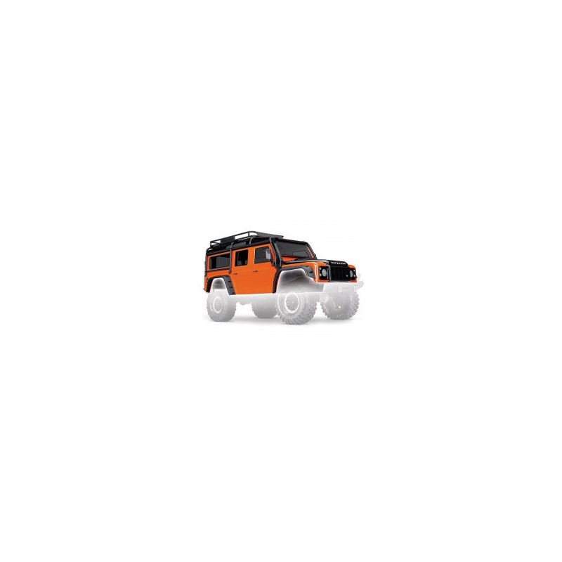 Carrocería Traxxas Land Rover Defender TRX-4 Adventure color naranja completa TRX8011A