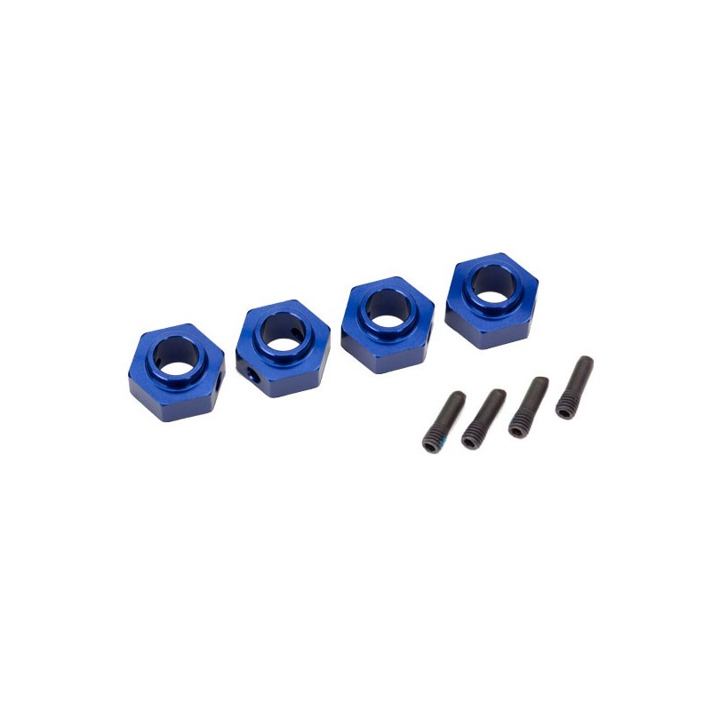 Hexágonos de rueda de 12mm Traxxas de aluminio azul (4pcs) para TRX-4 TRX8269X