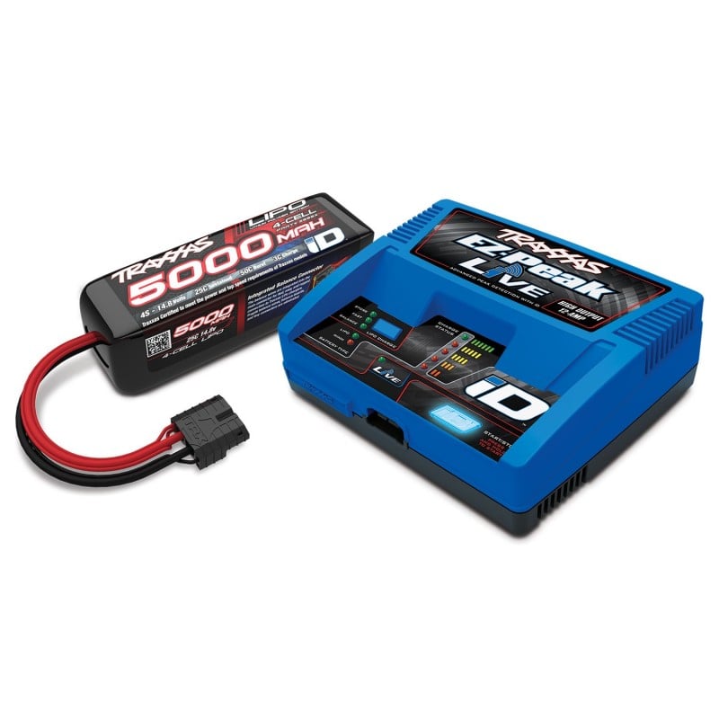 Pack de bateria y cargador Traxxas 4S Cargador Ez-peak Live y batería 4S 5000mah TRX2996GX