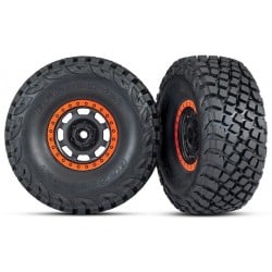 Ruedas completas Traxxas con talón naranja, neumáticos BFGoodrich® Baja KR3) (2pcs) TRX8472