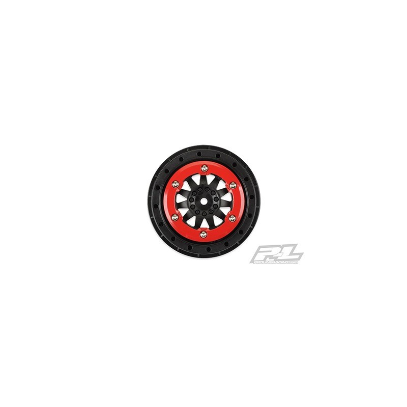 LLantas ProTrac F-11 2.2"/3.0" Red/Black Bead-Loc Wheels (2pcs)