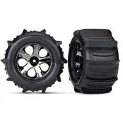 Neumáticos de pala Traxxas de 2,8" premontados con ruedas delanteras All-Star Nitro (2) (cromo negro) TRX4175