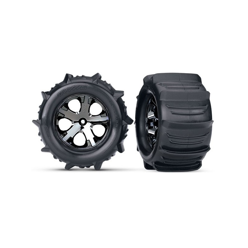 Ruedas de pala Traxxas de 2,8" traseras (2pcs) (cromo negro) TRX3689