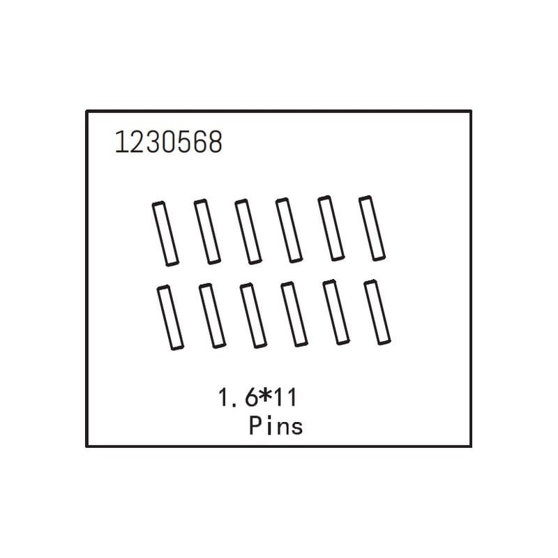 Pins Absima 1.6X11 (12pcs) 1230568