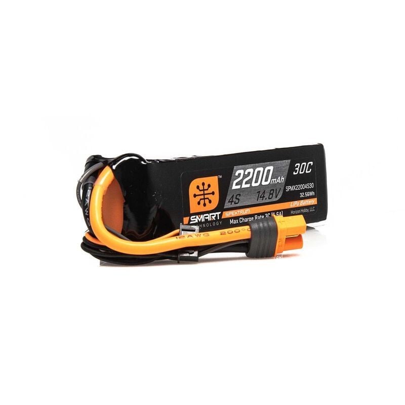Batería Lipo Spectrum 14.8V 2200mAh 4S 30C Smart G2 con IC3, SPMX22004S30