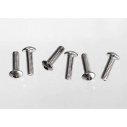 Tornillos Traxxas 3x10mm cabeza de botón hexagonal acero inoxidable (6pcs) TRX2577X