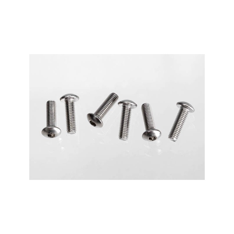 Tornillos Traxxas 3x10mm cabeza de botón hexagonal acero inoxidable (6pcs) TRX2577X