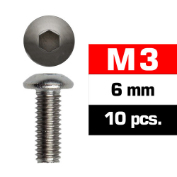 Tornillos M3x6 cabeza de botón Ultimate Racing (10pcs) UR162306