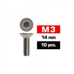 Tornillos M3x14, cabeza avellanada, Ultimate Racing (10pcs)