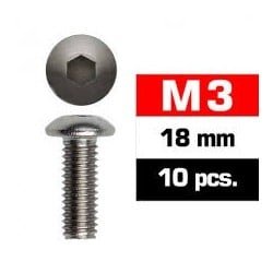 Tornillos M3x18, cabeza de botón, Ultimate Racing (10pcs)