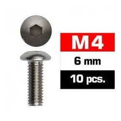 Tornillos de 4x6 cabeza de botón, hexagonal, Ultimate Racing (10pcs)