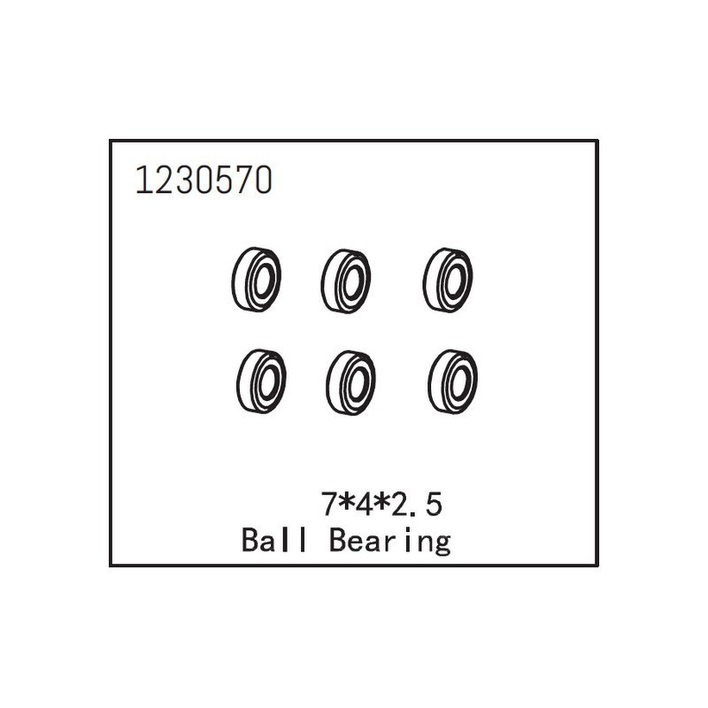 Cojinetes Absima 7X4X2.5 (6pcs) 1230570