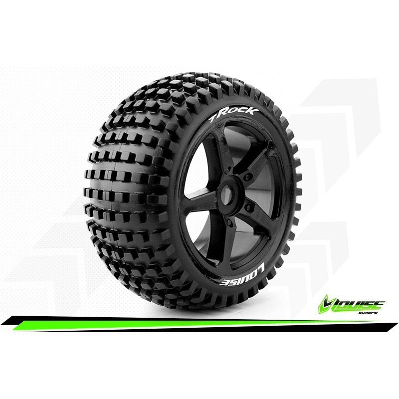 Ruedas Louise T-Rock 1/8 Truggy Soft LLanta Negra E-Revo-Kraton (2pcs) LR-T3251SB