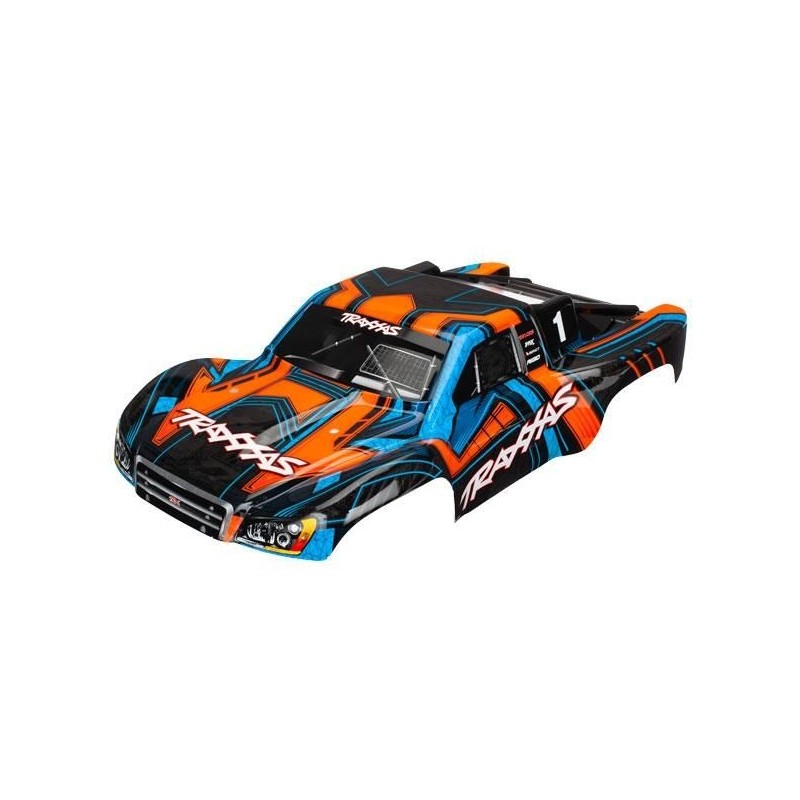 Carrocería Traxxas Slash 4x4 pintada Naranja y azul TRX6844