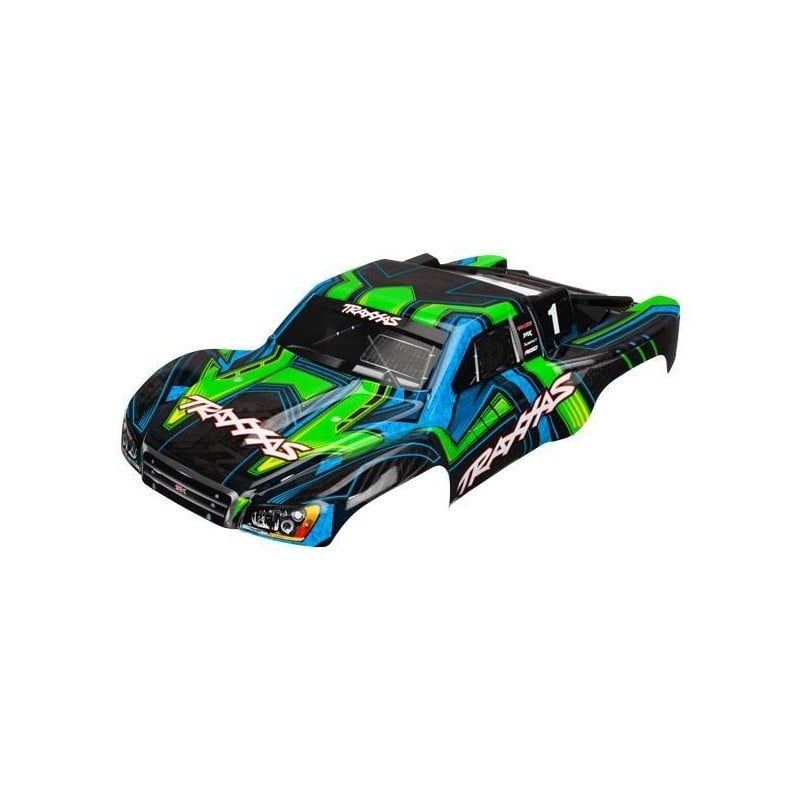 Carrocería Traxxas Slash 4x4 pintada verde y azul TRX6844X