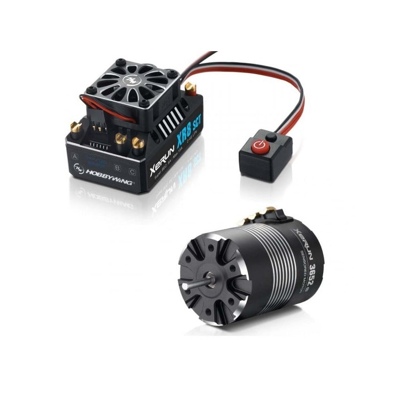 Combo Hobbywing XR8-SCT ESC 3652-6100kV (Eje de 5mm) 1/10 HW38020422