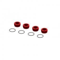 Tuerca de buje Arrma V4 delantero de aluminio rojo (4pcs) ARA320467