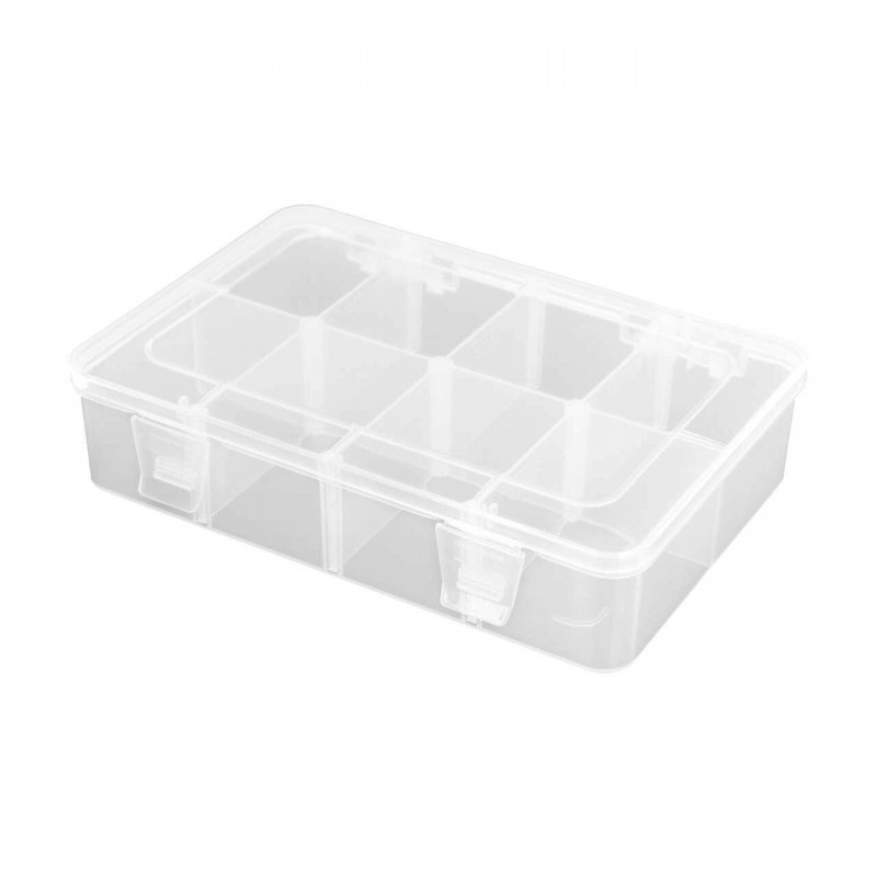 Caja clasificadora Robitronic, 8 compartimentos, variable 186x125x43mm