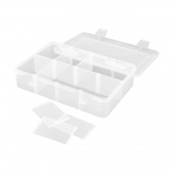 Caja clasificadora Robitronic, 8 compartimentos, variable 186x125x43mm