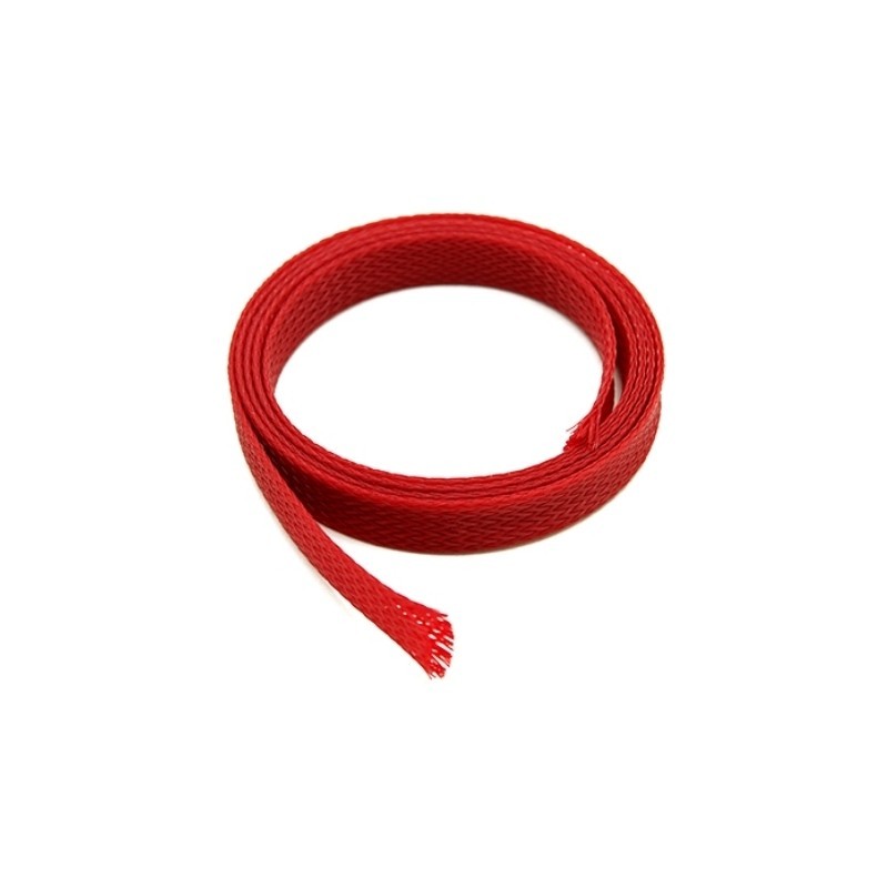 Funda trenzada para cables color rojo (1metro)