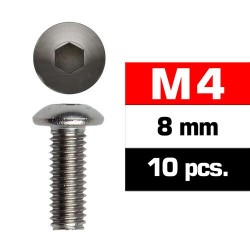 Tornillos de 4x8 cabeza de botón, hexagonal, Ultimate Racing (10pcs)