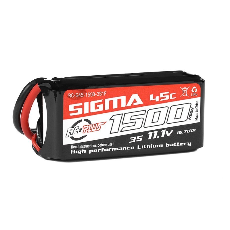 Batería Lipo 3S 11,1V 1500Mah 45C XT-60 RC plus Sigma RC-G45-1500-3S1P