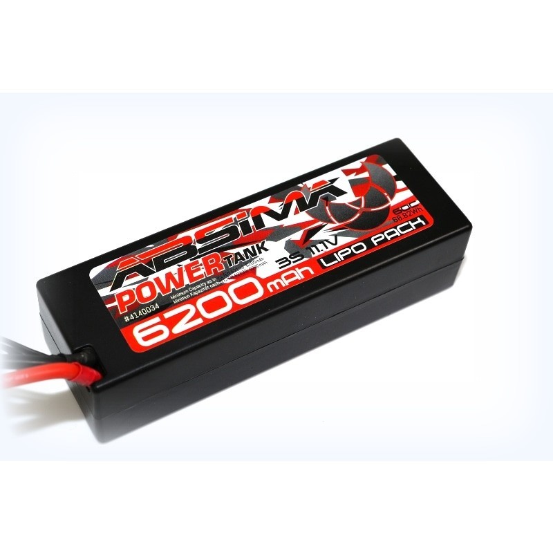 Batería Lipo Absima Power Tank 3S 11.1V 60C 6200mah Hardcase T-Plug 4140034