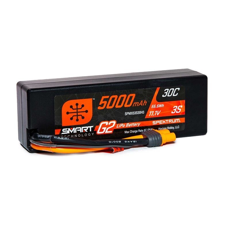 Batería Lipo Spektrum 11.1V 5000mAh 3S 30C Hardacase Smart G2 IC3 SPMX53S30H3