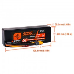 Batería Lipo Spektrum 11.1V 5000mAh 3S 30C Hardacase Smart G2 IC3 SPMX53S30H3