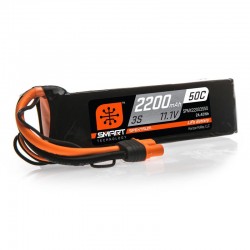 Batería Lipo Spektrum, 3S 11.1V 2200mA 50C Smart: IC3