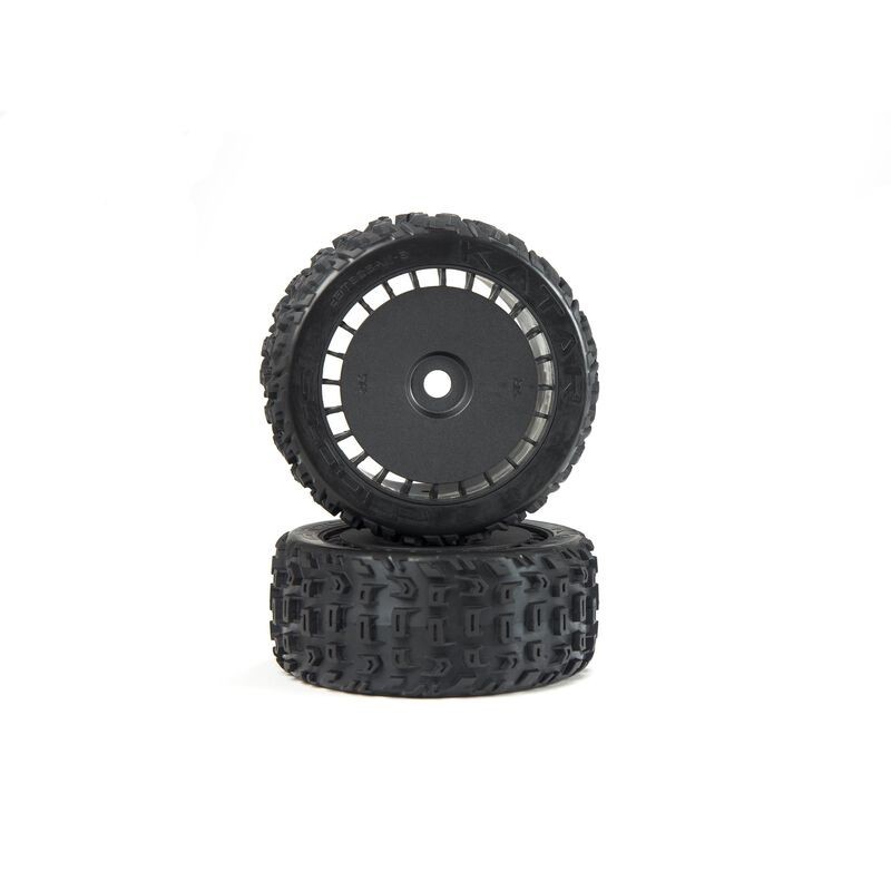 Juego de ruedas Arrma Talion 6S dBoots Katar T Belted Pegadas negras (2pcs) ARA550097