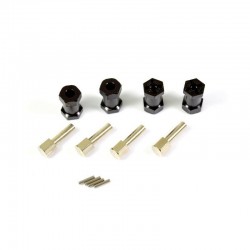 Hexágonos Separador Absima para crawler, aluminio de 12mm (negro) (4pcs) 2560021
