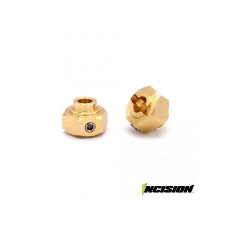 Hexágonos de latón 12mm Incision (2pcs) IRC00292