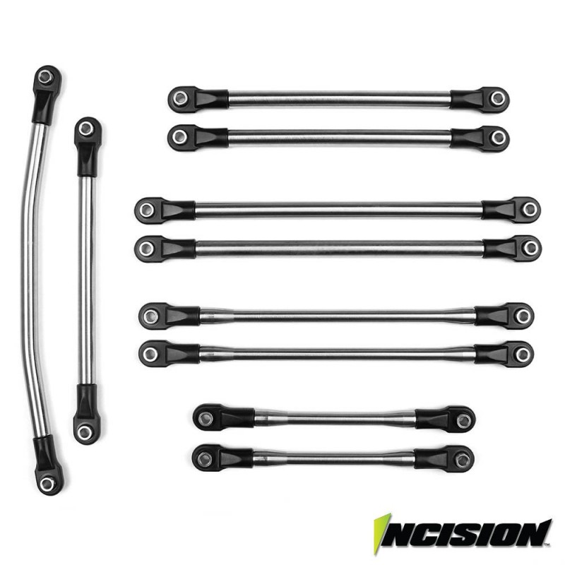 Kit de links Incision SCX10-II 12.3" 1/4 de acero inoxidable (10pcs) IRC00070