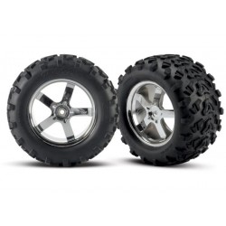 Ruedas completas Traxxas cromadas Hurricane, neumáticos Maxx® (2pcs) TRX4973R