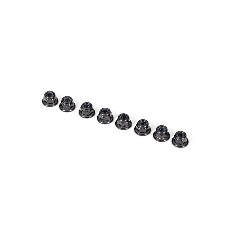 Tuercas con brida de 3mm negras Traxxas (12pcs) TRX2744X