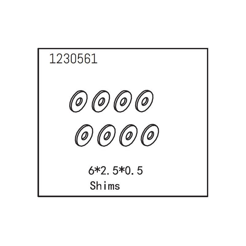 Arandelas Shims 6x2.5x0.5 Absima 1230561