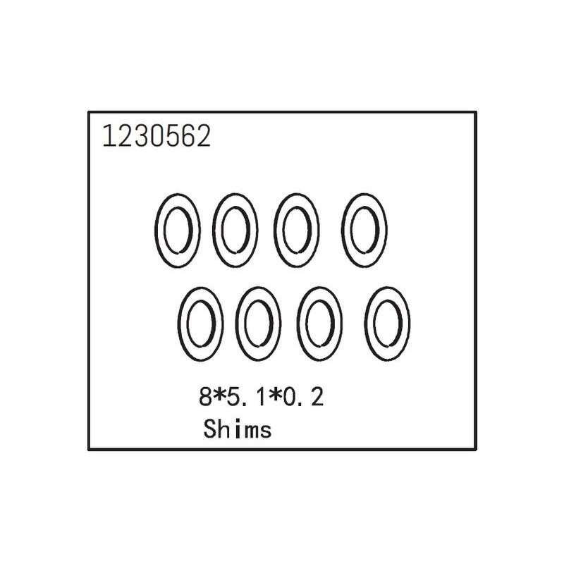 Arandelas Shims 8x5.1x0.2 Absima 1230562