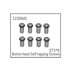 Tornillos Absima M3*8 cabeza de botón, Autorroscantes 1230645