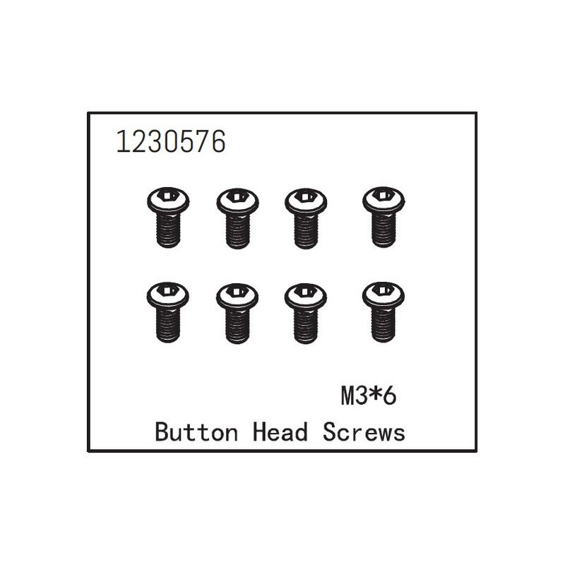 Tornillos Absima 3x6mm cabeza botón 1230576