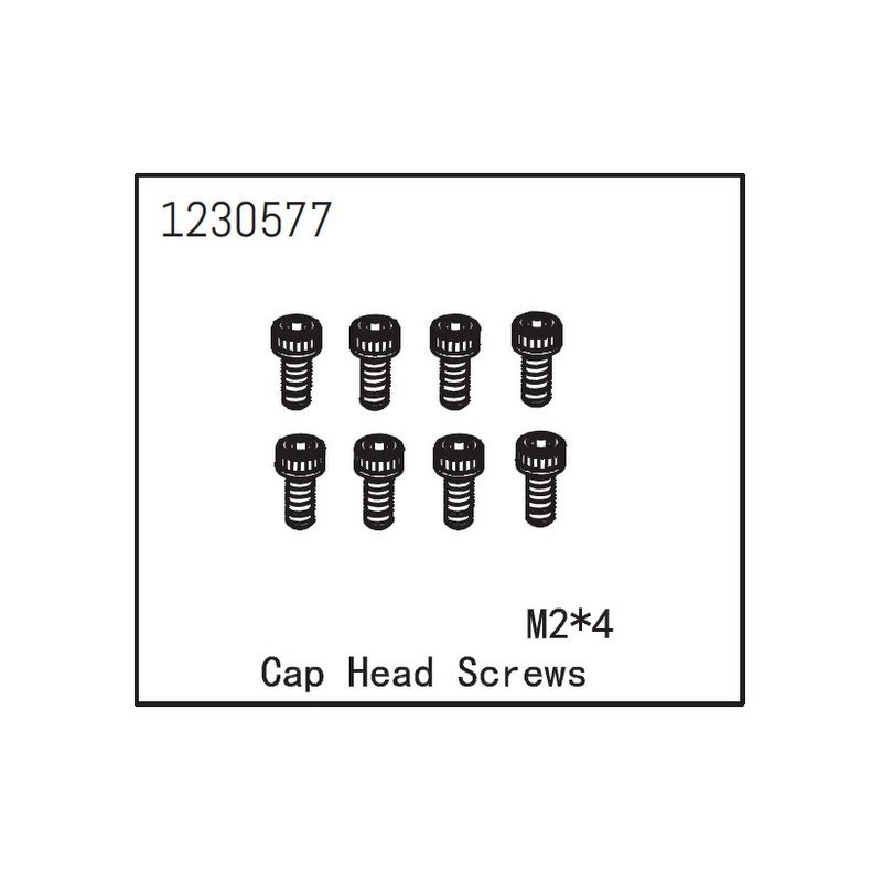 Tornillos Absima 2x4mm cabeza cilíndrica 1230577