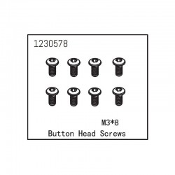 Tornillos Absima 3x8mm cabeza botón 1230578