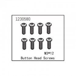 Tornillos Absima 3x12mm cabeza botón 1230580