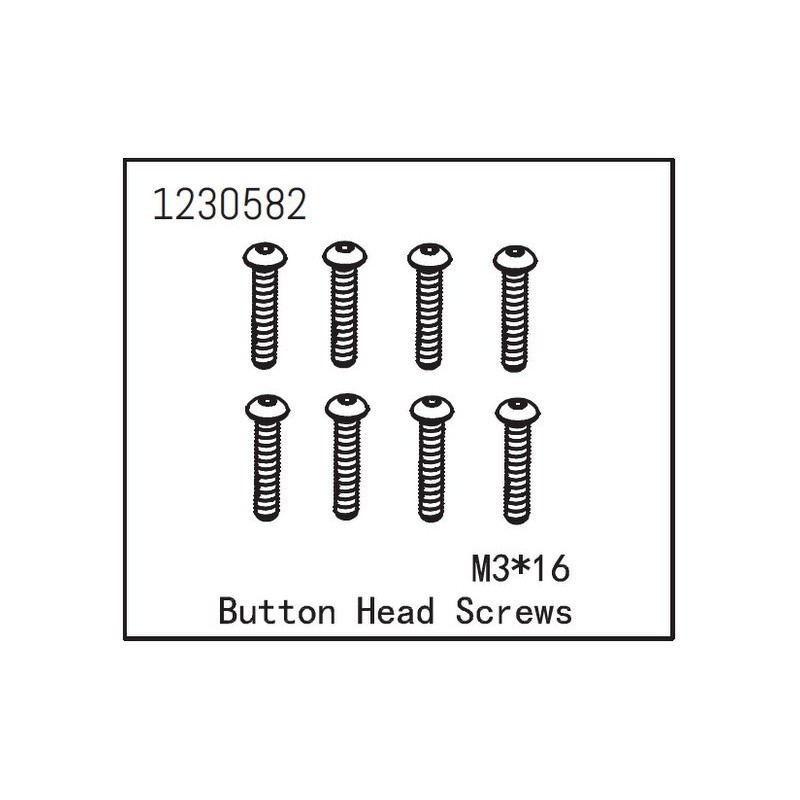 Tornillos Absima 3x16mm cabeza botón 1230582