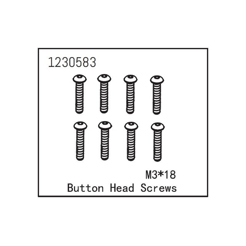 Tornillos Absima 3x18mm cabeza botón 1230583