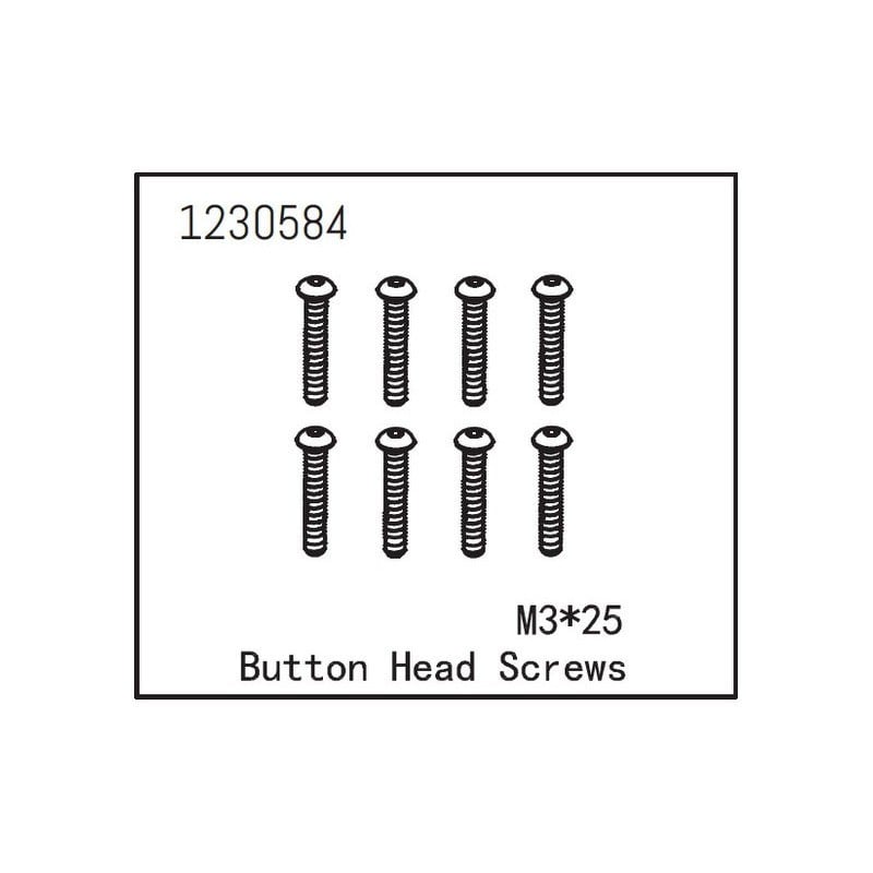 Tornillos Absima 3x25mm cabeza botón 1230584