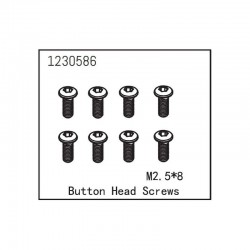 Tornillos Absima 2.5x8mm cabeza botón 1230586